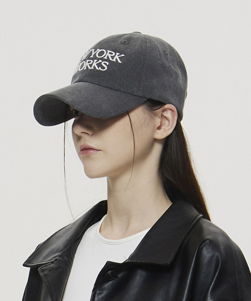 NEWYORKWORKS LOGO BALL CAP_CHARCOAL