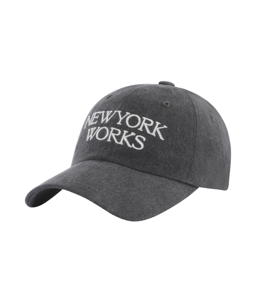 NEWYORKWORKS LOGO BALL CAP_CHARCOAL