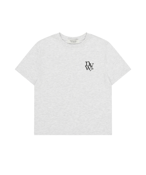 NYW REGULAR FIT CLASSIC T-SHIRT_WHITE MELANGE