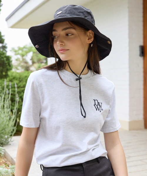 NYW REGULAR FIT CLASSIC T-SHIRT_WHITE MELANGE