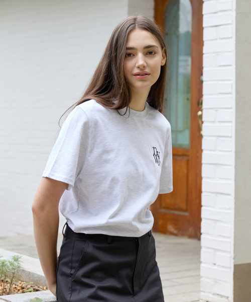 NYW REGULAR FIT CLASSIC T-SHIRT_WHITE MELANGE