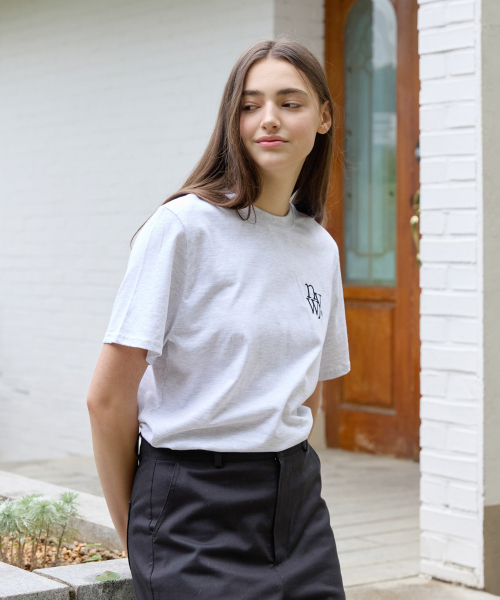 NYW REGULAR FIT CLASSIC T-SHIRT_WHITE MELANGE