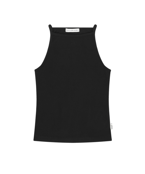 NYW LOGO BOAT-NECK SLEEVELESS_BLACK