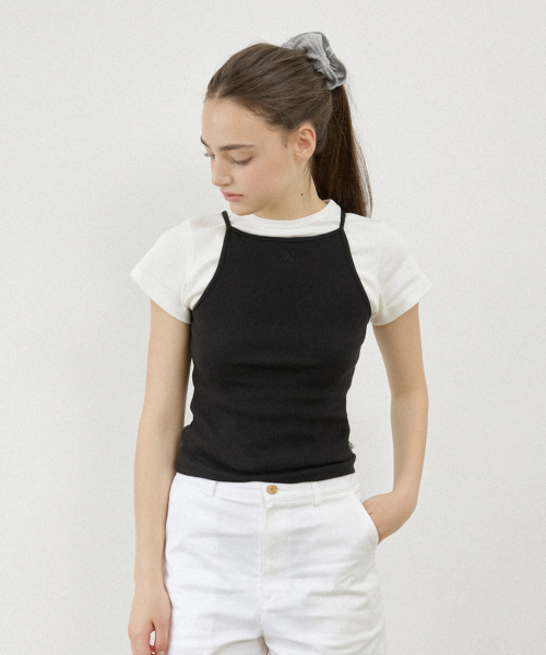NYW LOGO BOAT-NECK SLEEVELESS_BLACK