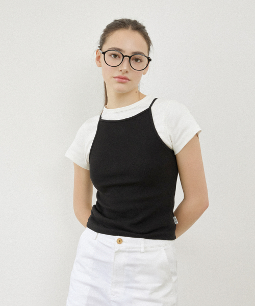 NYW LOGO BOAT-NECK SLEEVELESS_BLACK