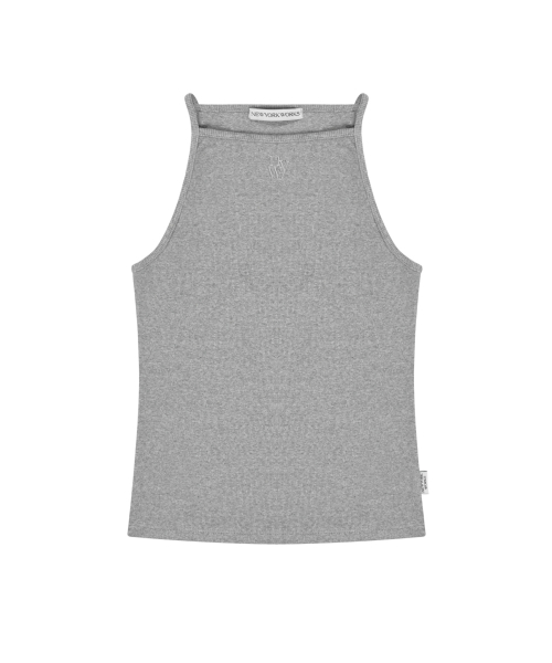 NYW LOGO BOAT-NECK SLEEVELESS_GRAY