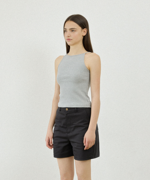 NYW LOGO BOAT-NECK SLEEVELESS_GRAY
