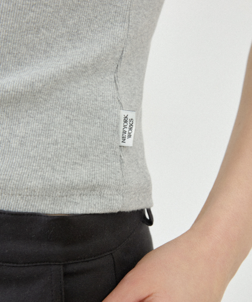 NYW LOGO BOAT-NECK SLEEVELESS_GRAY