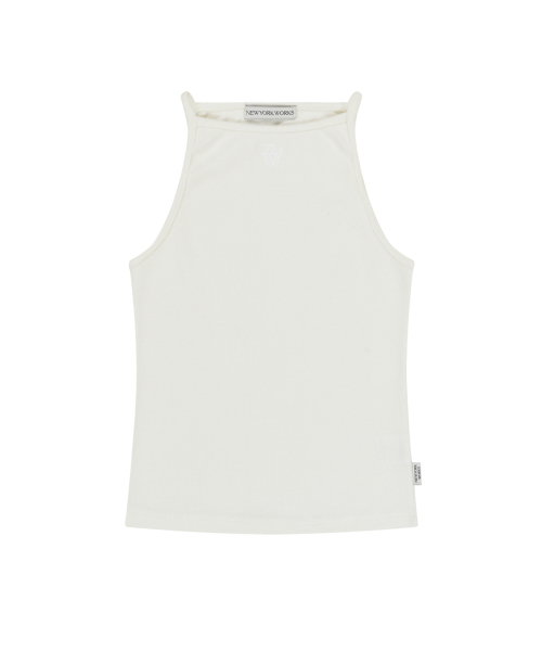 NYW LOGO BOAT-NECK SLEEVELESS_WHITE