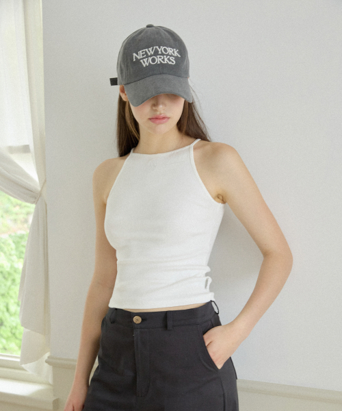 NYW LOGO BOAT-NECK SLEEVELESS_WHITE