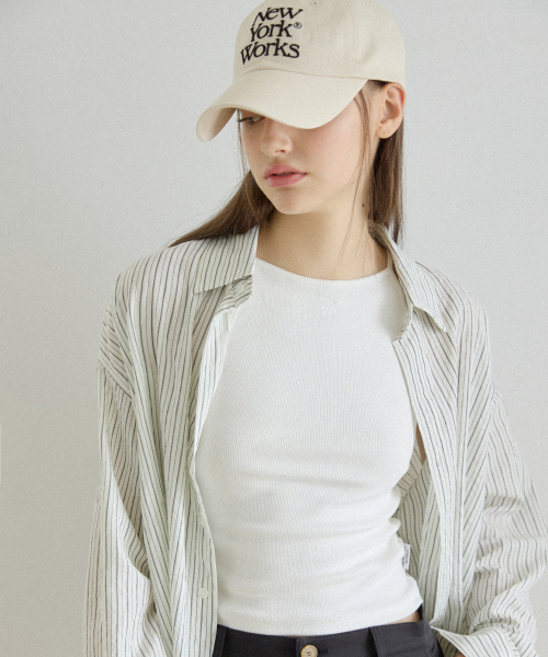 NYW LOGO BOAT-NECK SLEEVELESS_WHITE