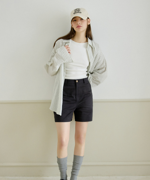 NEWYORKWORKS LOGO BASIC SHORTS_BLACK