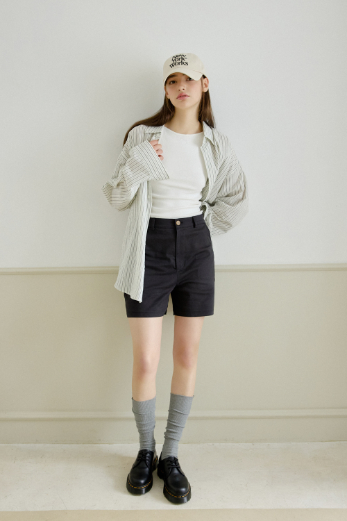 NEWYORKWORKS LOGO BASIC SHORTS_BLACK