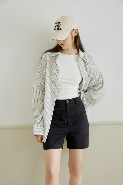 NEWYORKWORKS LOGO BASIC SHORTS_BLACK
