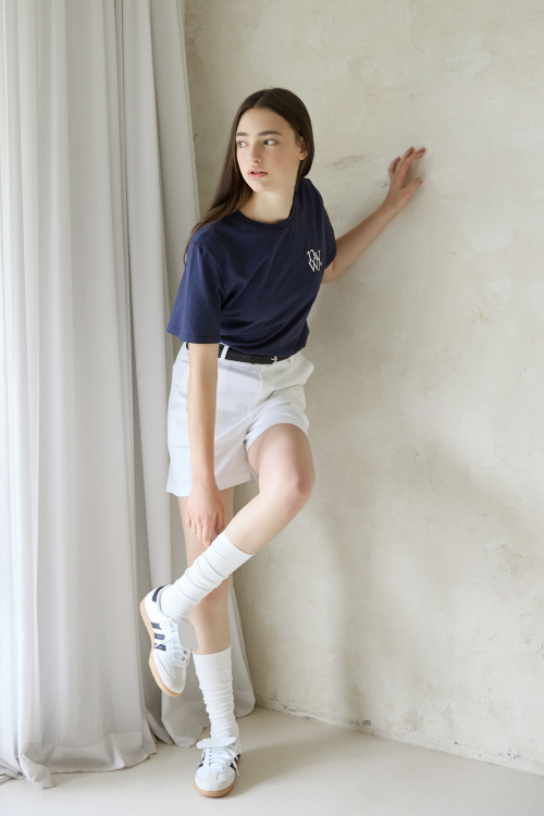 NEWYORKWORKS LOGO BASIC SHORTS_WHITE