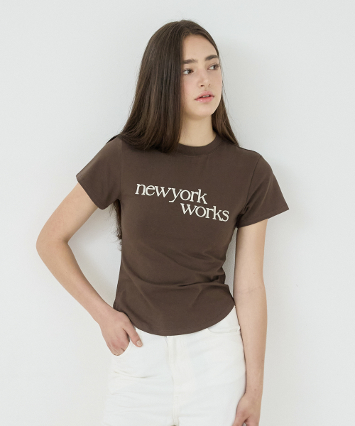 NEWYORKWORKS PRINTING T-SHIRTS_BROWN