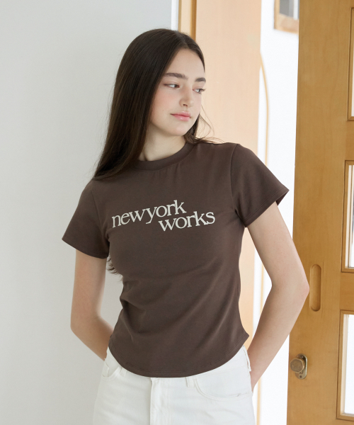 NEWYORKWORKS PRINTING T-SHIRTS_BROWN
