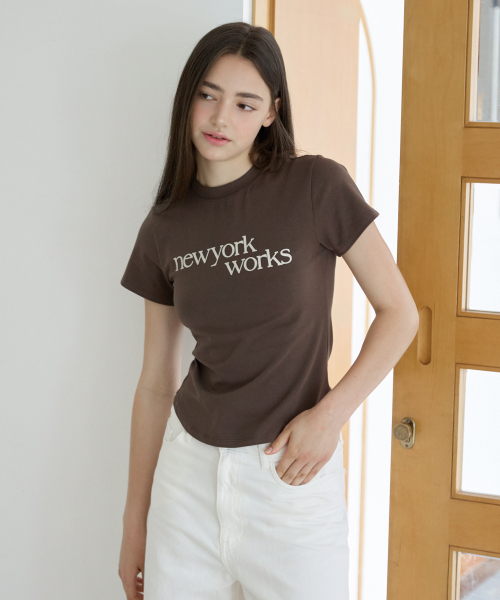 NEWYORKWORKS PRINTING T-SHIRTS_BROWN