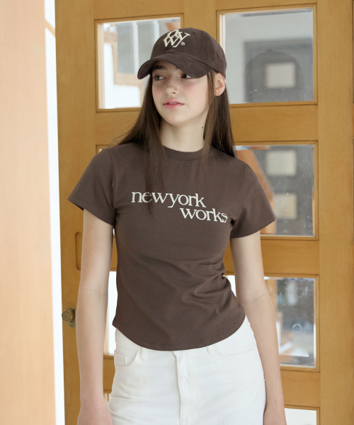 NEWYORKWORKS PRINTING T-SHIRTS_BROWN