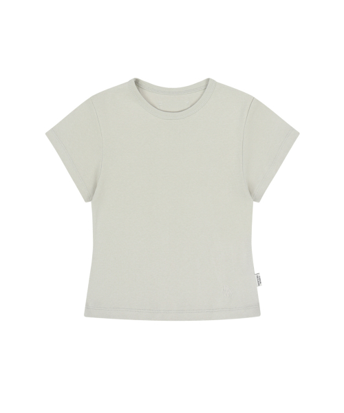 NYW EMBROIDERED WOMAN FIT T-SHIRTS_MINT GRAY