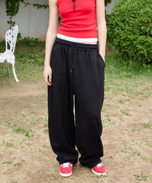 UNISEX BACK POINT JOGGER TRAINING PANTS_BLACK