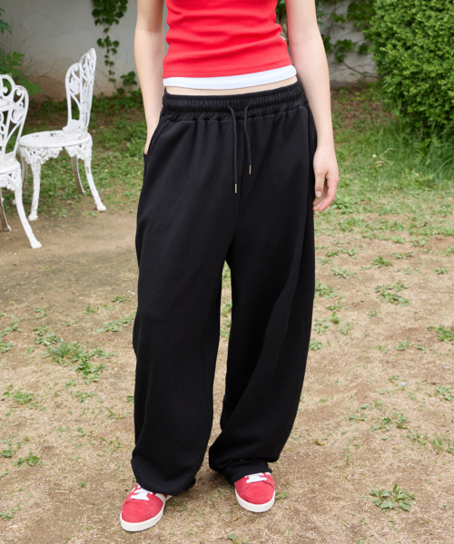 UNISEX BACK POINT JOGGER TRAINING PANTS_BLACK