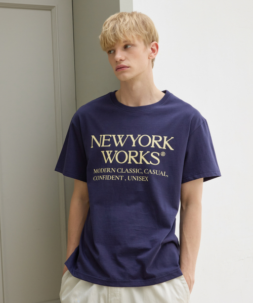 UNISEX NEWYORKWORKS OVER-FIT T-SHIRTS_NAVY
