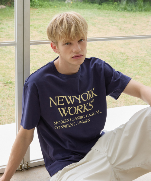 UNISEX NEWYORKWORKS OVER-FIT T-SHIRTS_NAVY