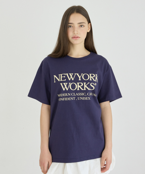 UNISEX NEWYORKWORKS OVER-FIT T-SHIRTS_NAVY