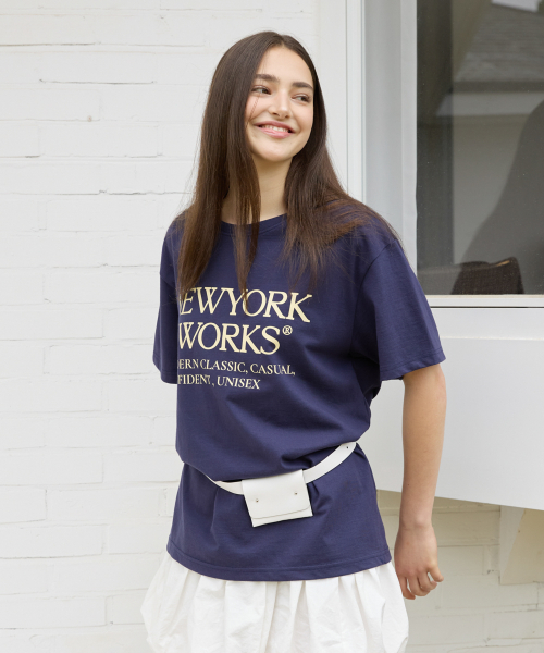 UNISEX NEWYORKWORKS OVER-FIT T-SHIRTS_NAVY