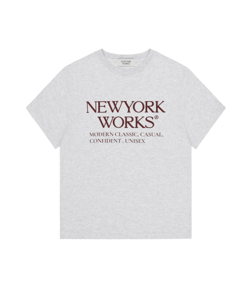 UNISEX NEWYORKWORKS OVER-FIT T-SHIRTS_WHITE MELANGE