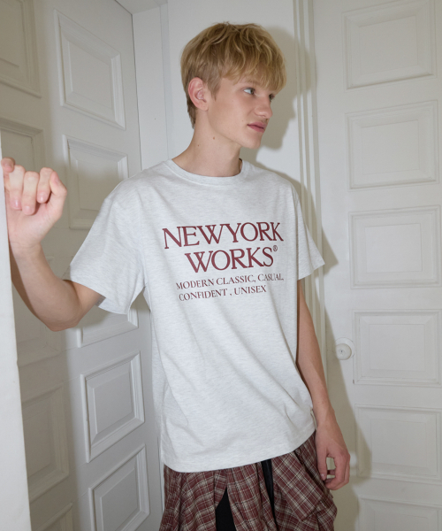 UNISEX NEWYORKWORKS OVER-FIT T-SHIRTS_WHITE MELANGE