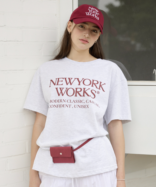 UNISEX NEWYORKWORKS OVER-FIT T-SHIRTS_WHITE MELANGE