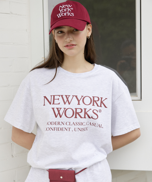 UNISEX NEWYORKWORKS OVER-FIT T-SHIRTS_WHITE MELANGE