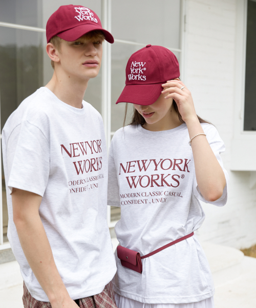 UNISEX NEWYORKWORKS OVER-FIT T-SHIRTS_WHITE MELANGE