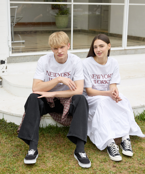 UNISEX NEWYORKWORKS OVER-FIT T-SHIRTS_WHITE MELANGE