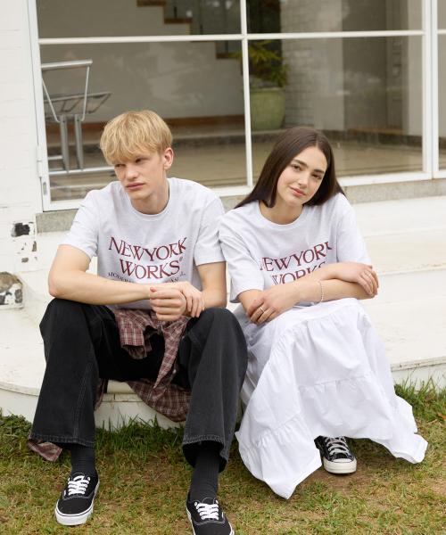 UNISEX NEWYORKWORKS OVER-FIT T-SHIRTS_WHITE MELANGE