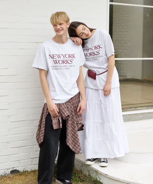 UNISEX NEWYORKWORKS OVER-FIT T-SHIRTS_WHITE MELANGE