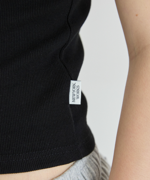 NEWYORKWORKS RIBBED TANK TOP SLEEVELESS_BLACK