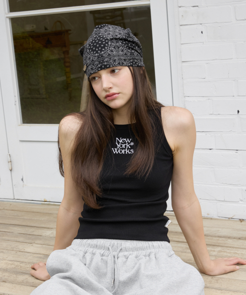 NEWYORKWORKS RIBBED TANK TOP SLEEVELESS_BLACK