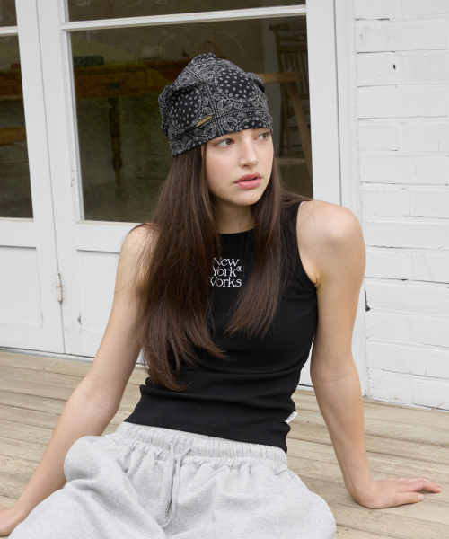NEWYORKWORKS RIBBED TANK TOP SLEEVELESS_BLACK
