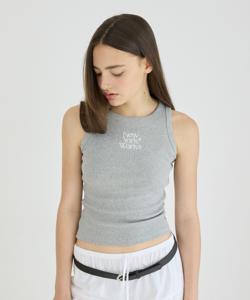 NEWYORKWORKS RIBBED TANK TOP SLEEVELESS_GRAY