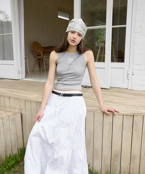 NEWYORKWORKS RIBBED TANK TOP SLEEVELESS_GRAY