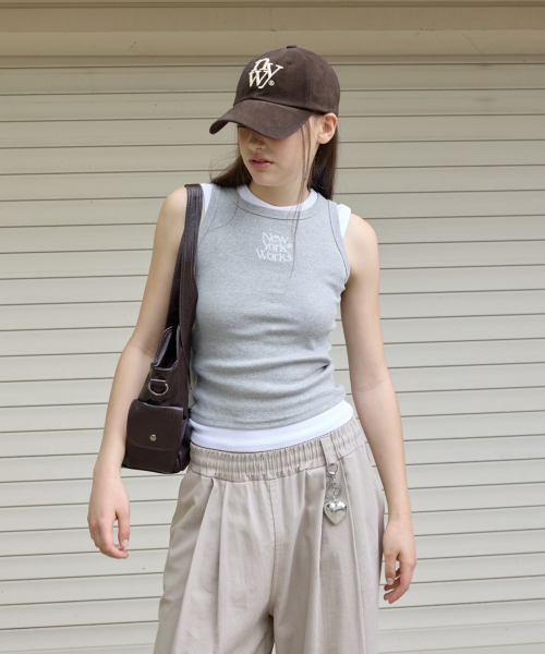 NEWYORKWORKS RIBBED TANK TOP SLEEVELESS_GRAY