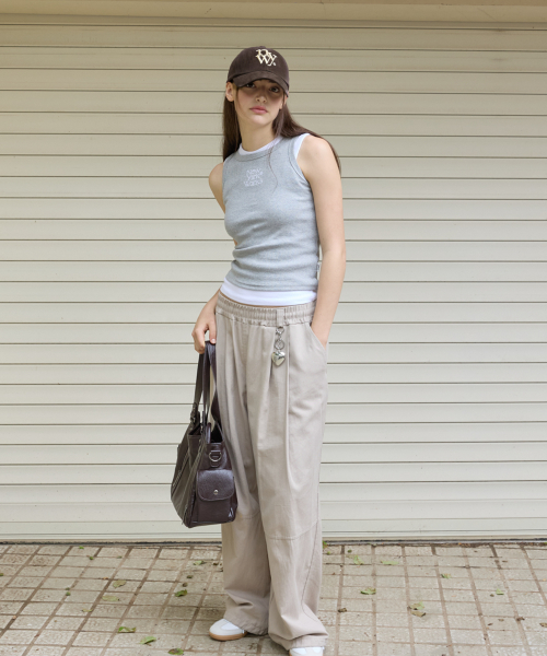 NEWYORKWORKS RIBBED TANK TOP SLEEVELESS_GRAY