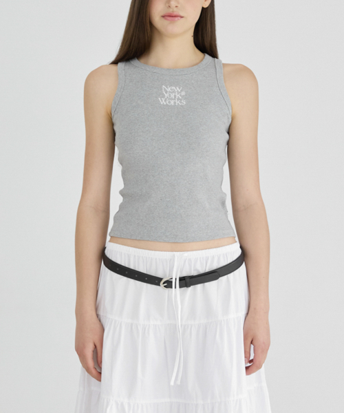 NEWYORKWORKS RIBBED TANK TOP SLEEVELESS_GRAY