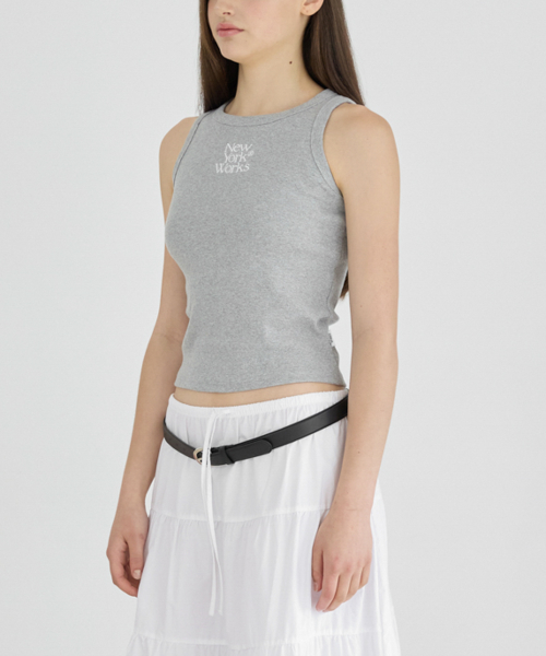 NEWYORKWORKS RIBBED TANK TOP SLEEVELESS_GRAY