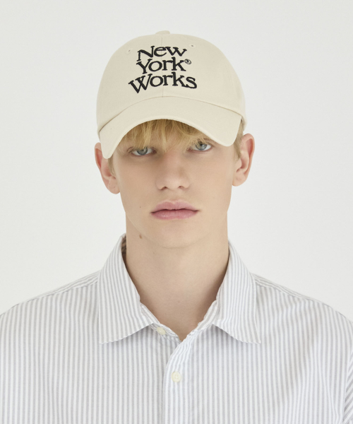 NEWYORKWORKS MIX LOGO BALL CAP_BEIGE