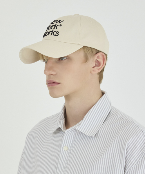 NEWYORKWORKS MIX LOGO BALL CAP_BEIGE