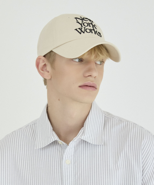 NEWYORKWORKS MIX LOGO BALL CAP_BEIGE